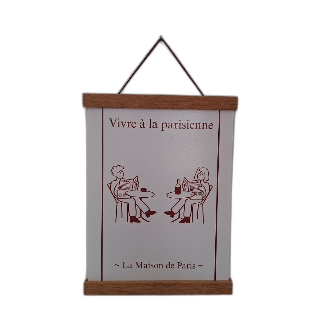 Affiche sur tasseaux - Vivre à la parisienne