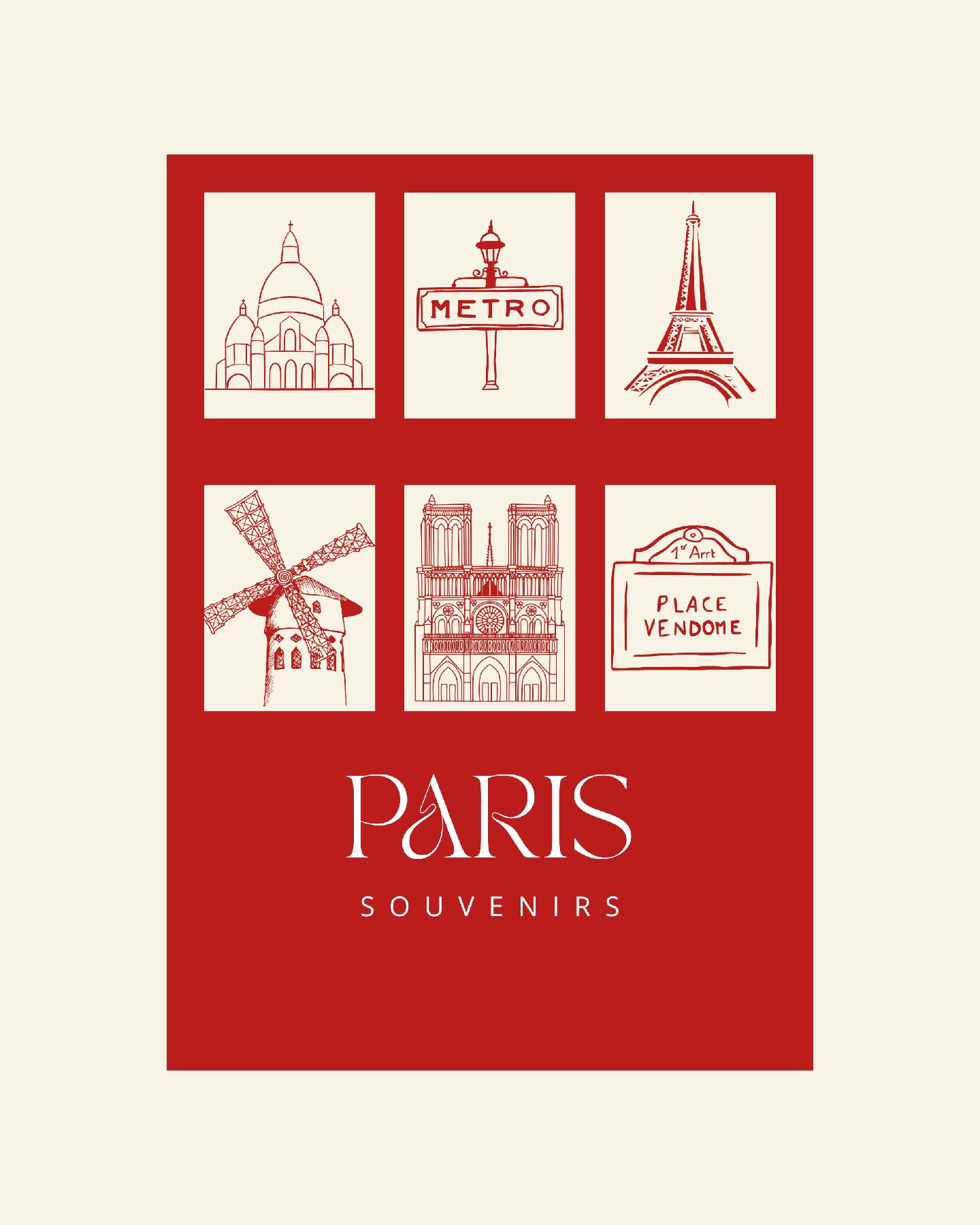 Illustration Collection Paris Souvenirs - Monuments