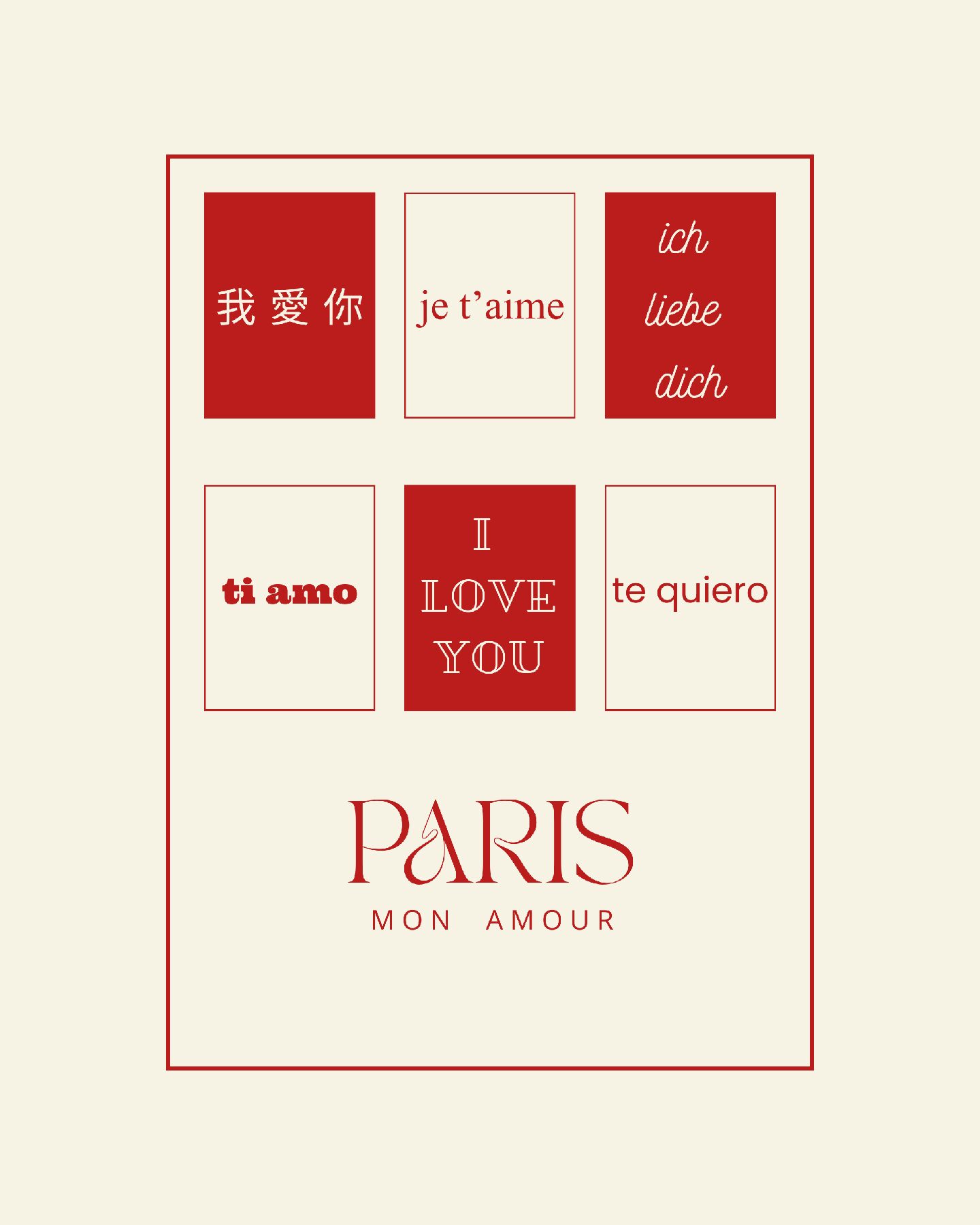 Illustration Collection Paris mon amour - Je t'aime
