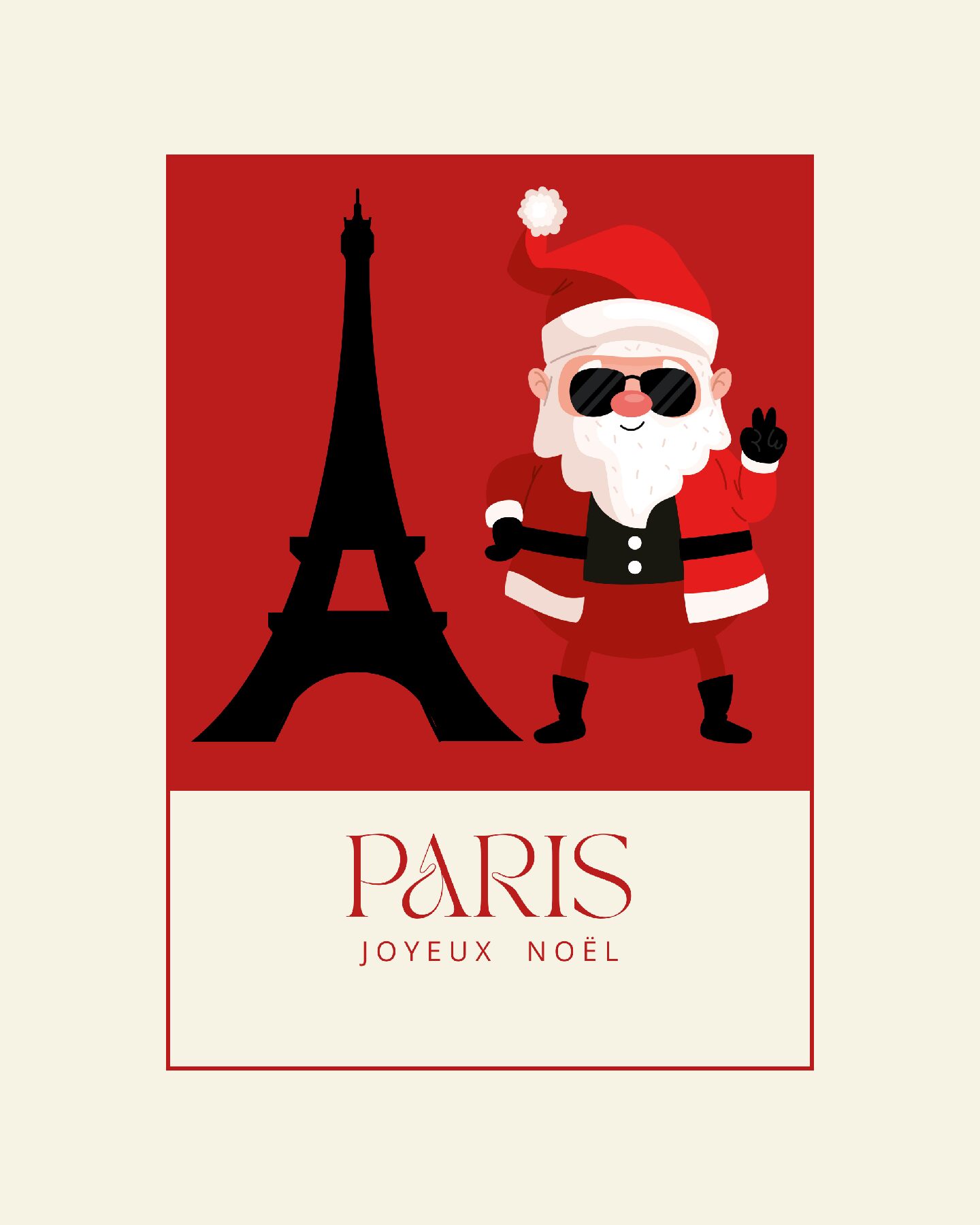 Illustration Collection Paris Joyeux Noël - Père Noël