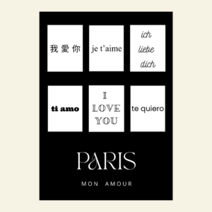 Carte Paris Mon amour Je t'aime