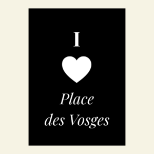 Carte I love Place des Vosges